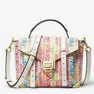Michael Kors Manhattan RARE Graffiti Heart Satchel ~ NWT